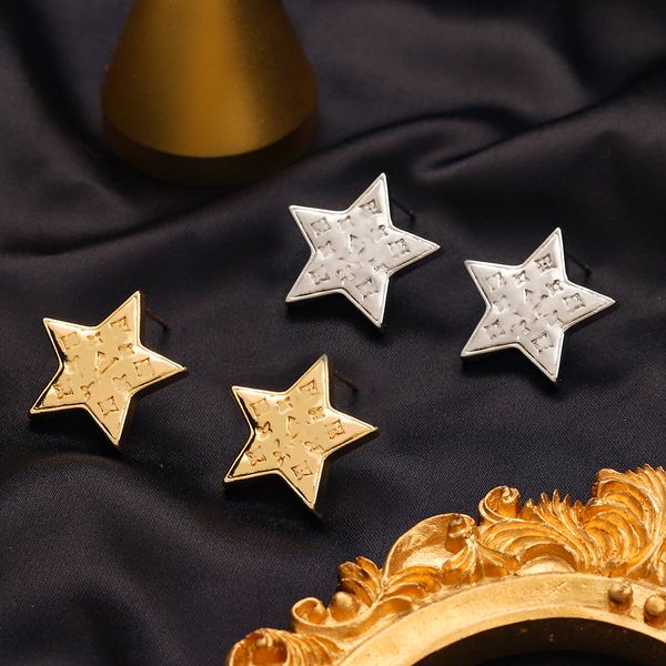 classic letter charm earring luxury stainless steel designer stud earrings elegant women jewelry earrings gift couple 18k gold plated 925 si, Golden;silver